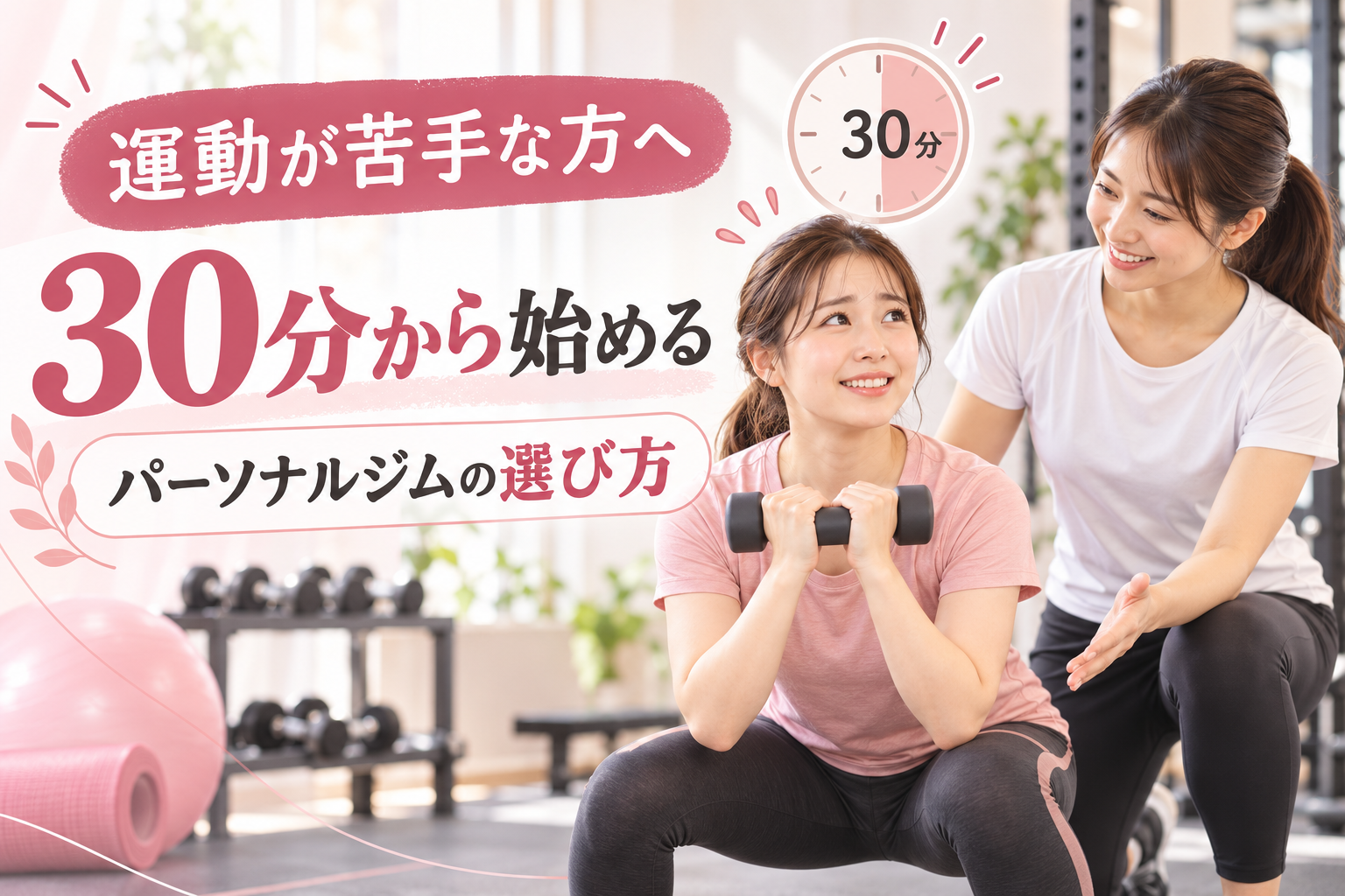 運動が苦手な方へ｜30分から始めるパーソナルジムの選び方