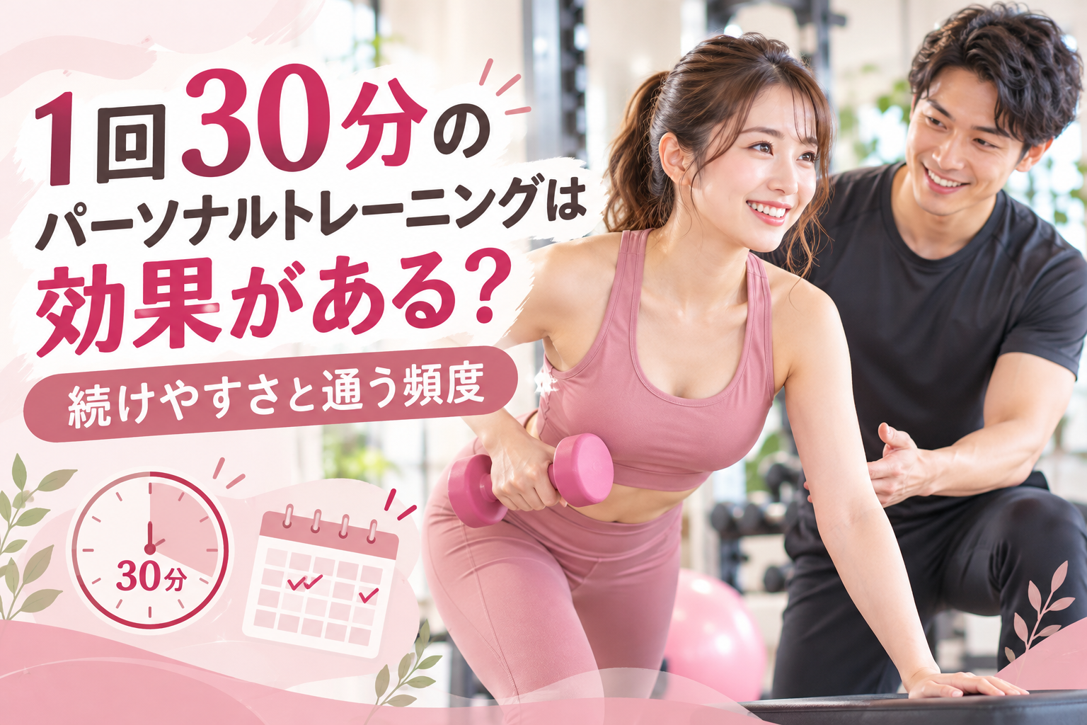 1回30分のパーソナルトレーニングは効果がある？頻度と続け方